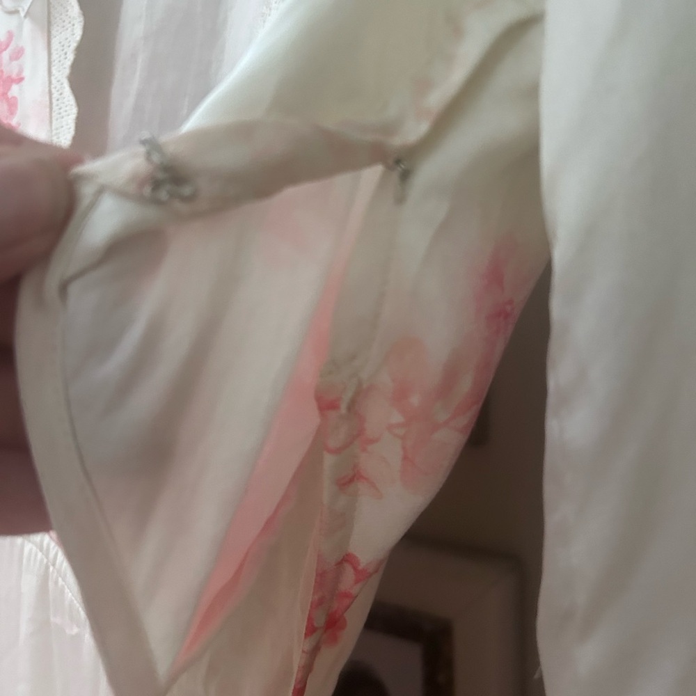 Anthro x Bhanuni by Jyoti Cherry Blossom Mini Dress S Floral Ruffle Cutout Boho - Picture 16 of 16